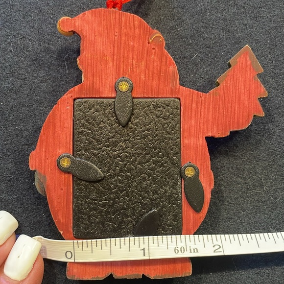 Christmas ornament frame tower. Snowman. Santa. Reindeer with red hanging string - Picture 10 of 10